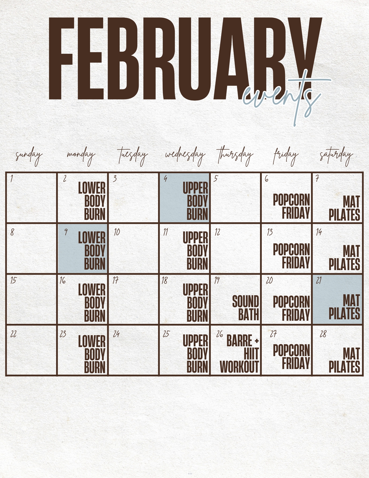 event calendar Resident event calendar for gibson point