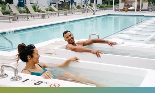 Wellness Epicenter pool with many reclining seats and nearness to property